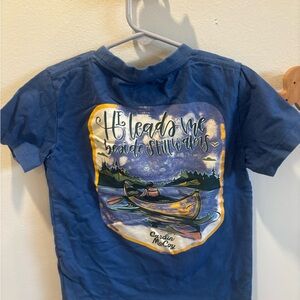 Cardin McCoy Blue Kids' Short-Sleeve Graphic Tee - Canoe Lake Motif